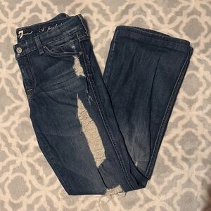 7 For All Mankind Dark Blue ‘A’ Pocket Boot Cut Jeans